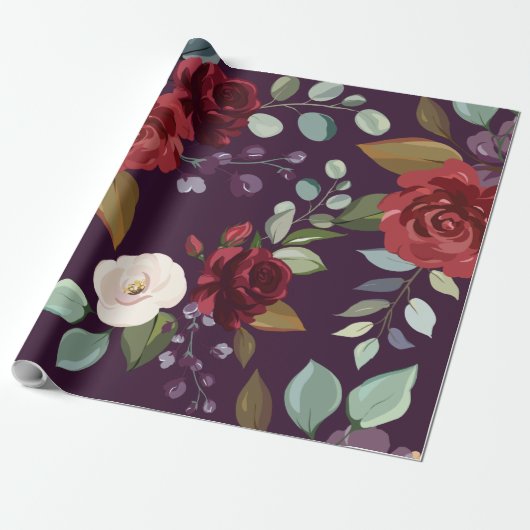 60lbラッピング紙プ転がラムパープルバラ金ゴールドGe ラッピングペーパー (アンロールド)