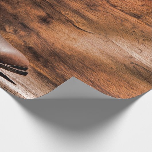 60lbラッピング紙転がカウボーイブーツバーンウッドRu ラッピングペーパー (角)