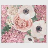 60lbラッピング紙転が幾何ガーデンバラ ラッピングペーパー (フラット)