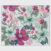 60lbラッピング紙転が熱帯の花(青) ラッピングペーパー (フラット)