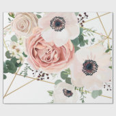 60lb包装紙ロール幾何学的な庭は上がりました ラッピングペーパー (フラット)