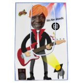 60Mens 🎸🤣ロックスター誕生日ギターファンキーおもしろい ミディアムペーパーバッグ (裏面)