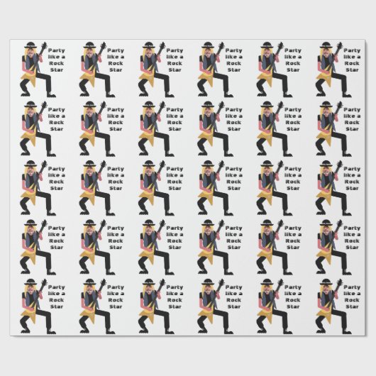 60Mens 🎸🤣ロックスター誕生日ギターファンキーおもしろい ラッピングペーパー (フラット)