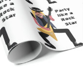 60Mens 🎸🤣ロックスター誕生日ギターファンキーおもしろい ラッピングペーパー (ロールコーナー)