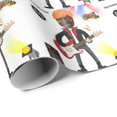 60Mens 🎸🤣ロックスター誕生日ギターファンキーおもしろい ラッピングペーパー (ロールコーナー)