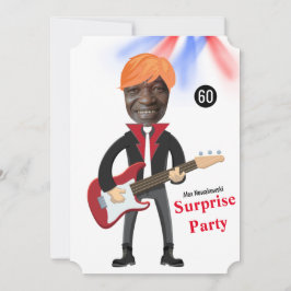 60Mens 🎸🤣ロックスター誕生日ギターファンキーおもしろい 招待状