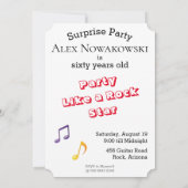 60Mens 🎸🤣ロックスター誕生日ギターファンキーおもしろい 招待状 (裏面)