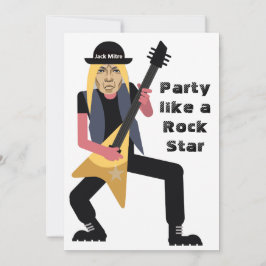 60Mens 🎸🤣ロックスター誕生日ギターファンキーおもしろい 招待状