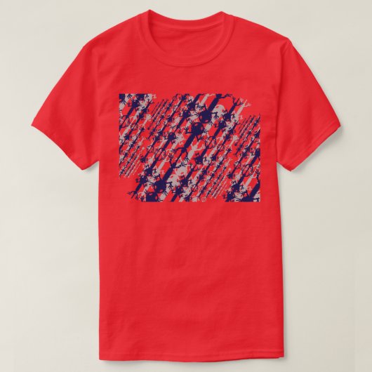60sおよび70sスタイルAxolotl対角線パターン Tシャツ (デザイン正面)
