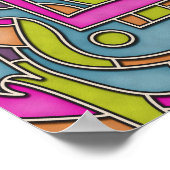 60sカラフル幾何モダン抽象芸術 ポスター (角)