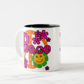 60sスタイルの平和 ツートーンマグカップ (正面左)