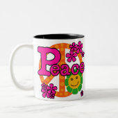 60sスタイルの平和 ツートーンマグカップ (左)