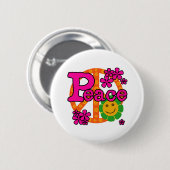 60sスタイルの平和 缶バッジ (正面&裏面)