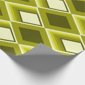 60sスタイルグレーイエロージオメトリックパターモダンン ラッピングペーパー (角)