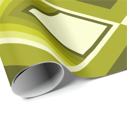 60sスタイルグレーイエロージオメトリックパターモダンン ラッピングペーパー (ロールコーナー)