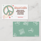 60sヒッピーパーティー赤ちゃんシャワー – おむつラッフル エンクロージャーカード (正面/裏面)