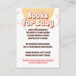 60sヒッピーパーティー赤ちゃんシャワー – ベビー用の本 エンクロージャーカード