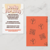 60sヒッピーパーティー赤ちゃんシャワー – ベビー用の本 エンクロージャーカード (正面/裏面)