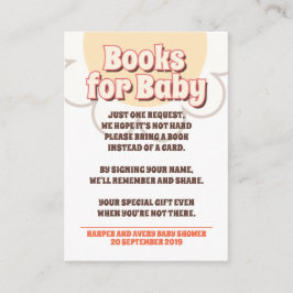 60sヒッピーパーティー赤ちゃんシャワー – ベビー用の本 エンクロージャーカード