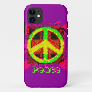 60sピースサインレトロアートiPhoneケース iPhone 11 ケース