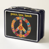 60sピースサイン花ヒッピー メタルランチボックス (裏面)