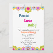 60sフラワーパワーベビーシャワー招待状 招待状 (正面)