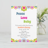 60sフラワーパワーベビーシャワー招待状 招待状 (スタンド正面)