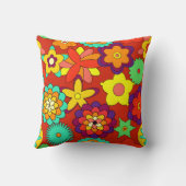 60sフラワーパワー クッション (裏面)