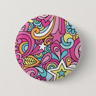 60sレトロの腰回りが大きな平和パターン 缶バッジ