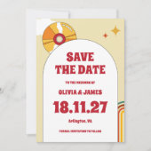 60sレトロソフトオレンジ音楽ビニール結婚Groovy セーブザデート (正面)