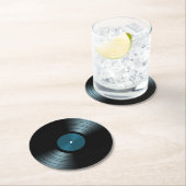 60sレトロビニールレコードアルバムラウンド紙コースター ラウンドペーパーコースター (インサイチュ)