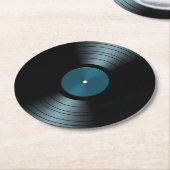 60sレトロビニールレコードアルバムラウンド紙コースター ラウンドペーパーコースター (アングル)