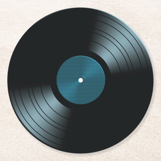 60sレトロビニールレコードアルバムラウンド紙コースター ラウンドペーパーコースター (正面)