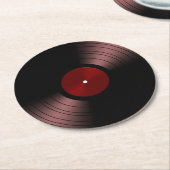 60sレトロレコードアルバム ラウンドペーパーコースター (アングル)