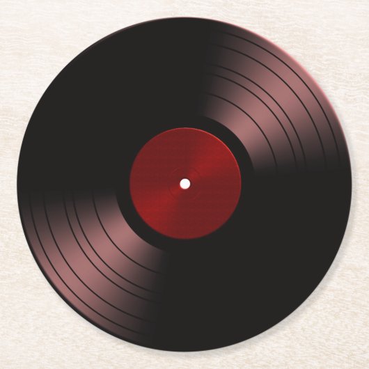 60sレトロレコードアルバム ラウンドペーパーコースター (正面)