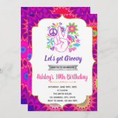 60s誕生日のテーマの招待 招待状 (正面/裏面)