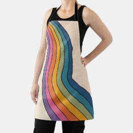 60s 70sレトロストライプ エプロン