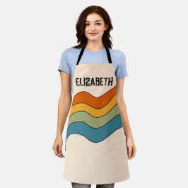 60s 70sレトロストライプ エプロン