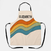 60s 70sレトロストライプ エプロン (正面)