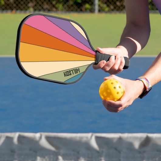 60s 70sレトロストライプ ピックルボールラケット (インサイチュ)