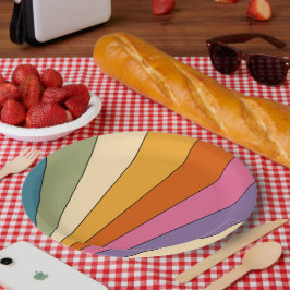 60s 70sレトロストライプ ペーパープレート