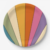 60s 70sレトロストライプ ペーパープレート (正面)