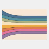 60s 70sレトロストライプ ラッピングペーパーシート (正面2)