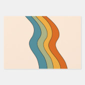 60s 70sレトロストライプ ラッピングペーパーシート (正面3)