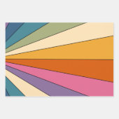 60s 70sレトロストライプ ラッピングペーパーシート (正面)