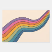 60s 70sレトロストライプ ラッピングペーパーシート (正面3)