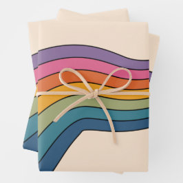 60s 70sレトロストライプ ラッピングペーパーシート