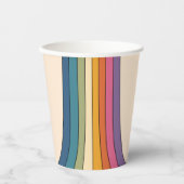 60s 70sレトロストライプ 紙コップ (正面)