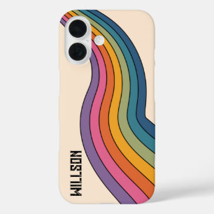 60s 70sレトロストライプ iPhone 16ケース