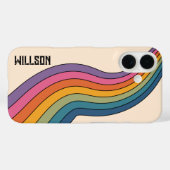 60s 70sレトロストライプ Case-Mate iPhoneケース (裏面 (横))